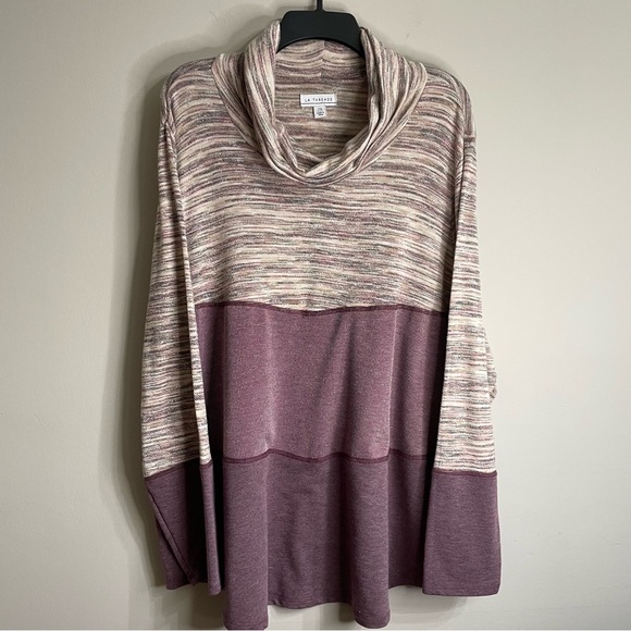 LA Threads Plus Size Women's Multicolor Cowl Neck Sweater - Picture 1 of 4